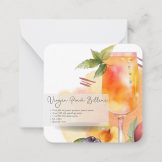 Mocktail Peach Bellini & Piña Colada Gastgeschenk Mitteilungskarte