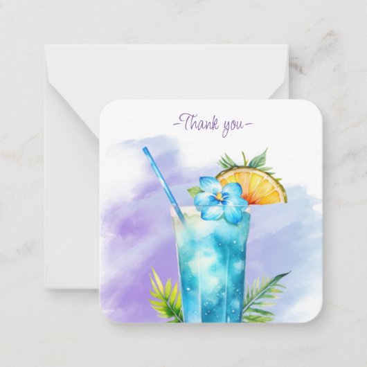 Mocktail Recipe Jungfrau Blue Lagoon Gastgeschenk Mitteilungskarte (Vorderseite)