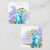 Mocktail Recipe Jungfrau Blue Lagoon Gastgeschenk Mitteilungskarte (Vorne/Hinten)