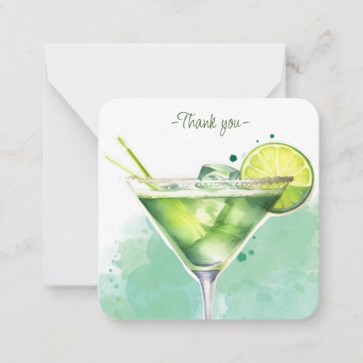 Mocktail Recipe Jungfrau Margarita Gastgeschenk Mitteilungskarte (Vorderseite)
