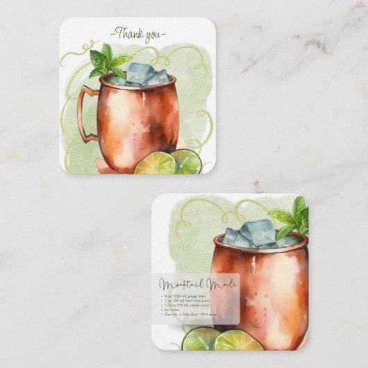 Mocktail Recipe Jungfrau Moskau Mule Gastgeschenk Mitteilungskarte (Vorne/Hinten)