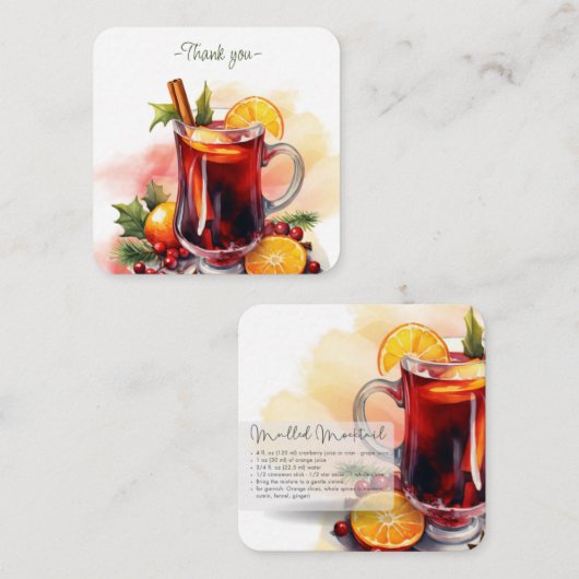 Mocktail Recipe Jungfrau Weinkultur und Erde Gastg Mitteilungskarte (Vorne/Hinten)