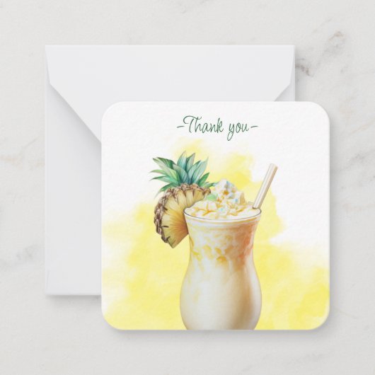 Mocktail Recipe Piña Colada Gastgeschenk Mitteilungskarte (Vorderseite)