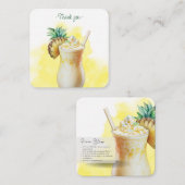 Mocktail Recipe Piña Colada Gastgeschenk Mitteilungskarte (Vorne/Hinten)
