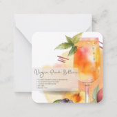 Mocktail Rezept Jungfrau Peach Bellini Gastgeschen Mitteilungskarte (Rückseite)