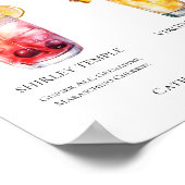 Mocktails Menü Shirley Temple Piña Colada Poster (Ecke)