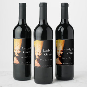 Mockup Ancient Egypt Nefertiti Custom Wine Labels Weinetikett