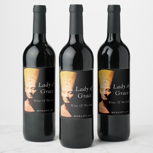 Mockup Ancient Egypt Nefertiti Custom Wine Labels Weinetikett (Flaschen)