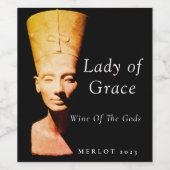 Mockup Ancient Egypt Nefertiti Custom Wine Labels Weinetikett (Einzelnes Label)
