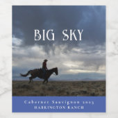 Mockup Big Sky Western Custom Wine Labels Weinetikett (Einzelnes Label)