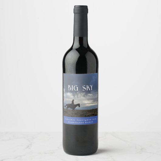Mockup Big Sky Western Custom Wine Labels Weinetikett (Vorderseite)