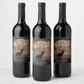 Mockup Black Elk Forest Custom Wine Labels Weinetikett (Flaschen)