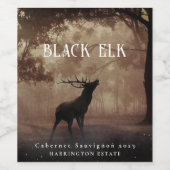 Mockup Black Elk Forest Custom Wine Labels Weinetikett (Einzelnes Label)