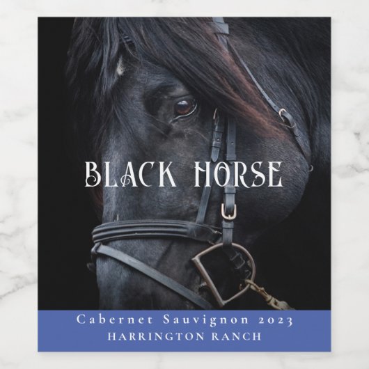 Mockup Black Horse Western Custom Wine Labels Weinetikett (Einzelnes Label)