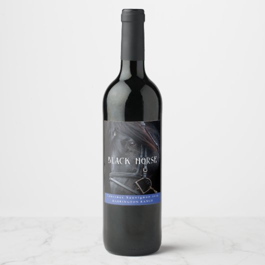 Mockup Black Horse Western Custom Wine Labels Weinetikett (Vorderseite)