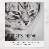 Mockup Cat's Meow Custom Wine Labels Weinetikett (Einzelnes Label)