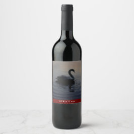 Mockup Elegante Schwan Custom Wine Label Weinetikett