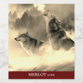 Mockup Elegante Wolf Custom Gold Weinkarte Weinetikett (Einzelnes Label)