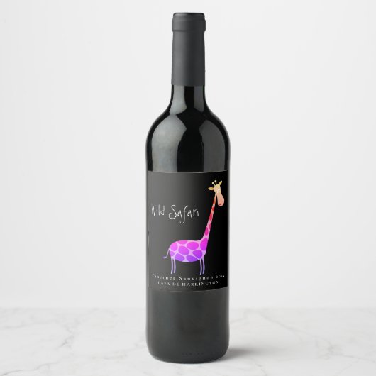 Mockup Giraffe Wild Safari Custom Wine Labels Weinetikett (Vorderseite)