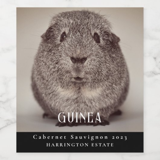 Mockup Guinea Pig Custom Wine Labels Weinetikett (Einzelnes Label)