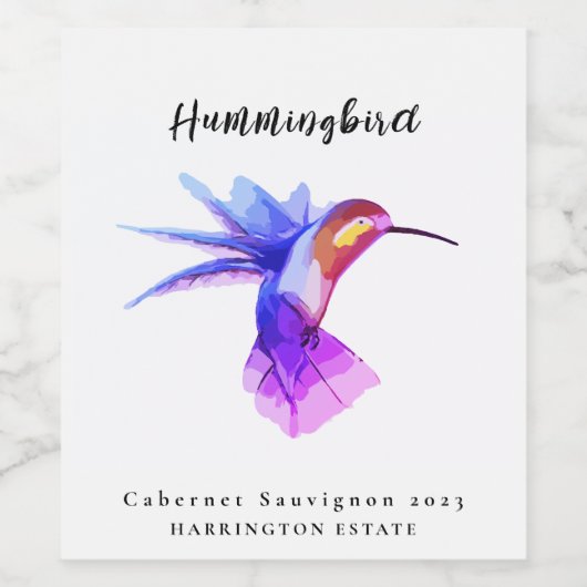 Mockup Hummingbird Custom Wine Labels Weinetikett (Einzelnes Label)
