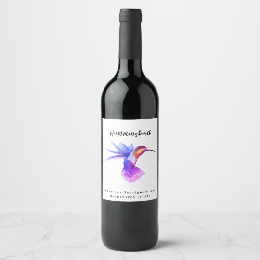 Mockup Hummingbird Custom Wine Labels Weinetikett (Vorderseite)
