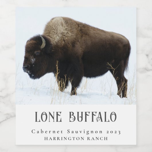Mockup Lone Buffalo West Custom Wine Labels Weinetikett (Einzelnes Label)