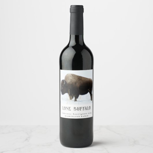 Mockup Lone Buffalo West Custom Wine Labels Weinetikett (Vorderseite)
