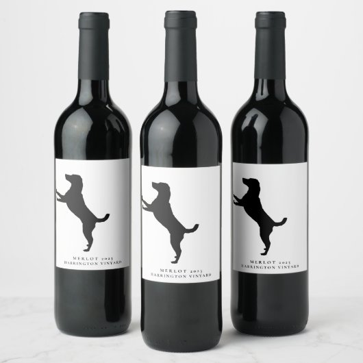 Mockup Minimalistisch Hund Lover Custom Wine Label Weinetikett (Flaschen)