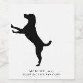 Mockup Minimalistisch Hund Lover Custom Wine Label Weinetikett (Einzelnes Label)