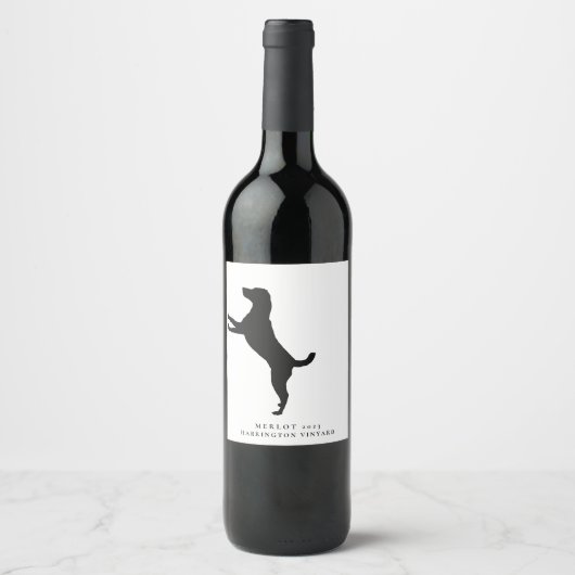 Mockup Minimalistisch Hund Lover Custom Wine Label Weinetikett (Vorderseite)