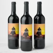 Mockup Old Western Cowboy Custom Wine Labels Weinetikett (Flaschen)