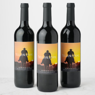 Mockup Old Western Cowboy Custom Wine Labels Weinetikett