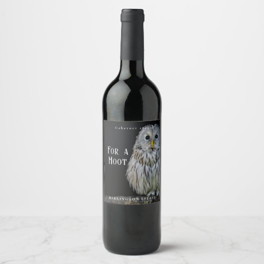 Mockup Owl Custom Wine Labels Weinetikett (Vorderseite)