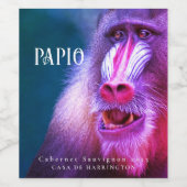 Mockup Papio (Baboon), maßgeschneiderte, metallisc Weinetikett (Einzelnes Label)