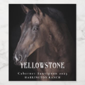 Mockup Pferde Pferdekühl Western Custom Weinetiket Weinetikett (Einzelnes Label)