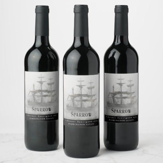 Mockup Pirate Ship Custom Wine Labels Weinetikett (Flaschen)