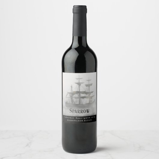 Mockup Pirate Ship Custom Wine Labels Weinetikett (Vorderseite)