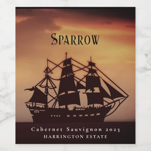 Mockup Pirate Ship Custom Wine Labels Weinetikett (Einzelnes Label)