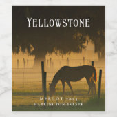 Mockup Ranch, Pferd, maßgeschneiderte, sonnige Wei Weinetikett (Einzelnes Label)