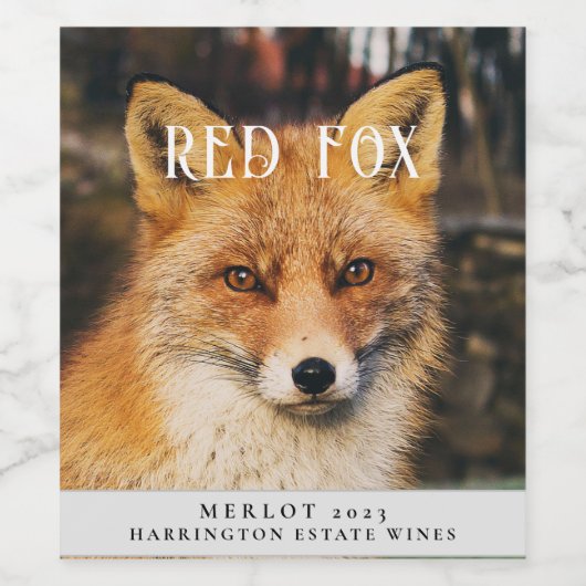 Mockup Red Fox Custom Wine Labels Weinetikett (Einzelnes Label)