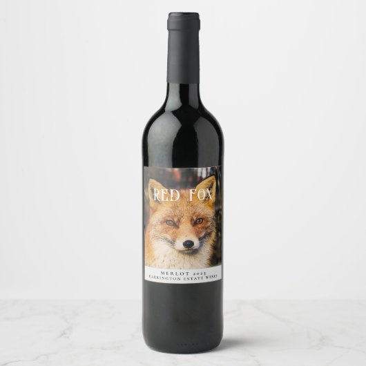 Mockup Red Fox Custom Wine Labels Weinetikett (Vorderseite)