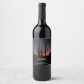 Mockup Saguaro Cactus Custom Wine Labels Weinetikett (Vorderseite)