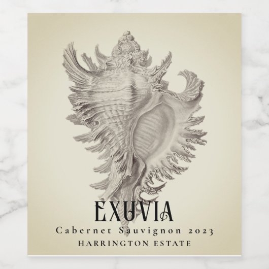 Mockup Sea Muschel Custom Wine Labels Weinetikett (Einzelnes Label)