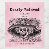 Mockup Sehr geliebtes Skelett, kundenspezifische W Weinetikett (Einzelnes Label)