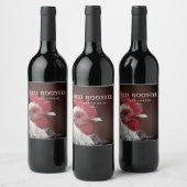 Mockup Simple Red Rooster Custom Wine Labels Weinetikett (Flaschen)