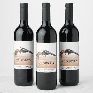 Mockup Six Shooter Custom Wine Labels Weinetikett