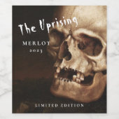 Mockup Skelett für den menschlichen Schädel Custom Weinetikett (Einzelnes Label)