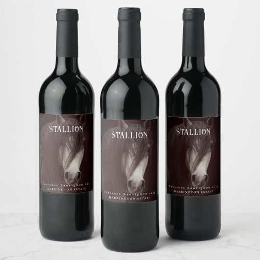Mockup Stallion Pferde Custom Wine Labels Weinetikett (Flaschen)