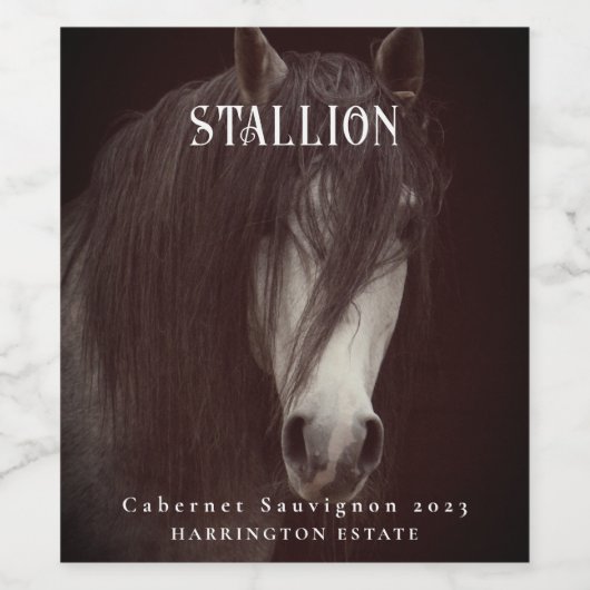 Mockup Stallion Pferde Custom Wine Labels Weinetikett (Einzelnes Label)